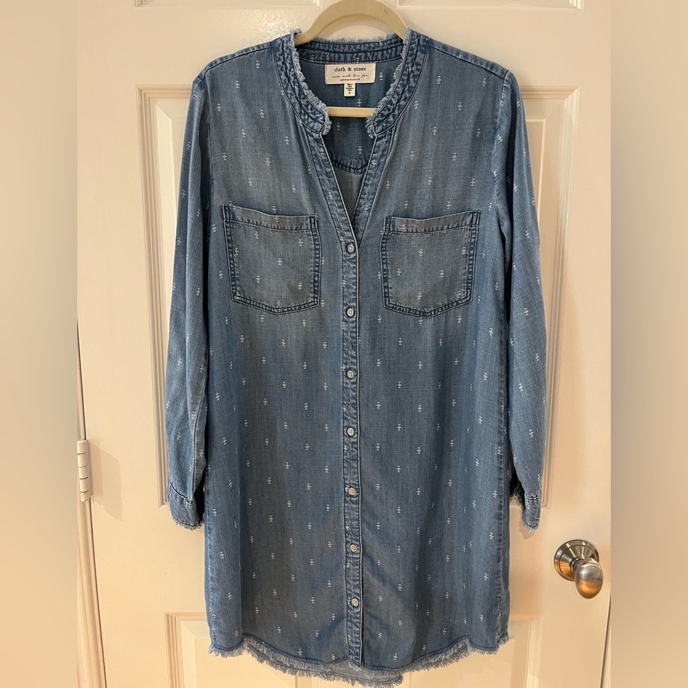 Cloth & Stone for Anthropologie (Small)- Raw Hemmed Shirt Dress